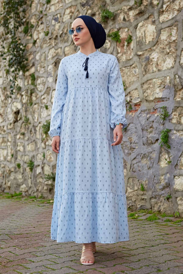 Viscon Uzun Elbise 420BD1627 Bebe Mavisi