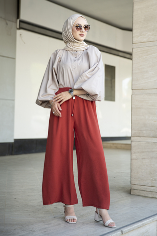 Aerobin Salaş TesettürPantolon 190E-2810 Nar Çiçeği - Thumbnail