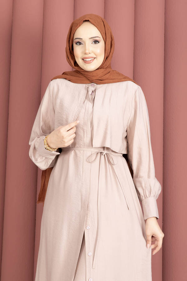 Hl - Aller Detaylı Pantolonlu İkili Takım Bej (1)