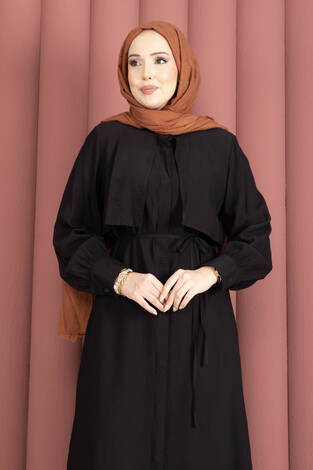 Aller Detaylı Pantolonlu İkili Takım Siyah - Thumbnail