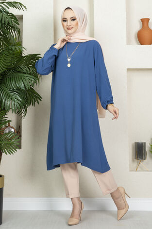 Anne Aerobin Tesettür Tunik İndigo - Thumbnail