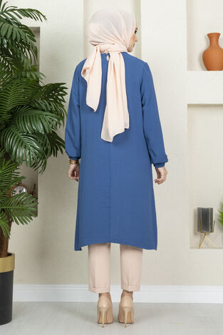 Anne Aerobin Tesettür Tunik İndigo - Thumbnail