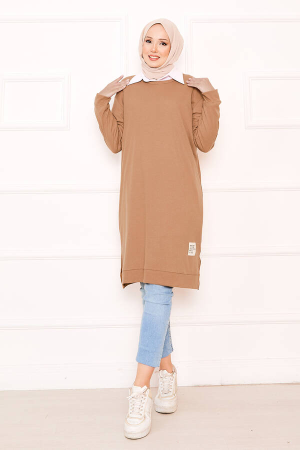 Arma Detaylı Fitilli Tunik Camel Arma Detaylı Fitilli Tunik Camel