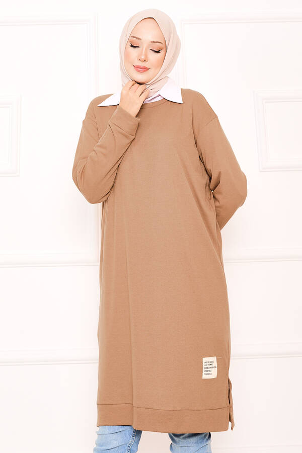 Gly - Arma Detaylı Fitilli Tunik Camel (1) Gly - Arma Detaylı Fitilli Tunik Camel (1)
