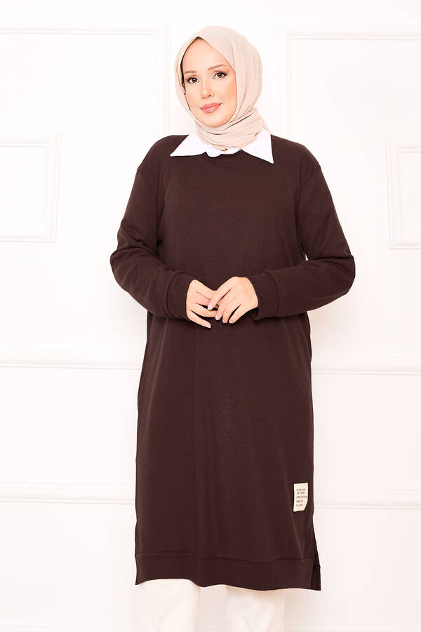Gly - Arma Detaylı Fitilli Tunik Kahve (1) Gly - Arma Detaylı Fitilli Tunik Kahve (1)