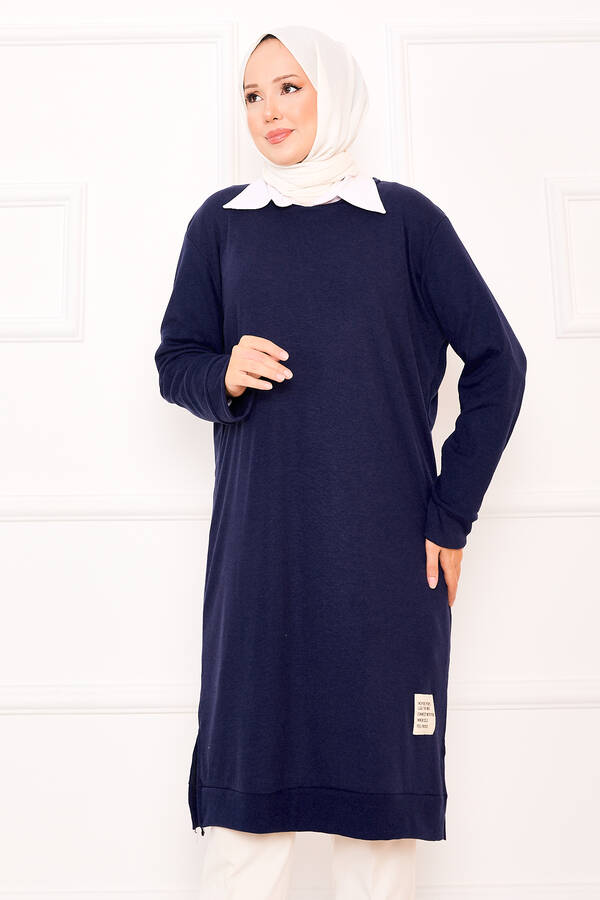 Gly - Arma Detaylı Fitilli Tunik Lacivert (1) Gly - Arma Detaylı Fitilli Tunik Lacivert (1)