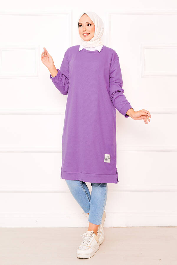 Arma Detaylı Fitilli Tunik Lila Arma Detaylı Fitilli Tunik Lila