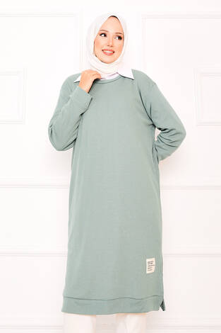 Arma Detaylı Fitilli Tunik Mint - Thumbnail