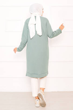 Arma Detaylı Fitilli Tunik Mint - Thumbnail
