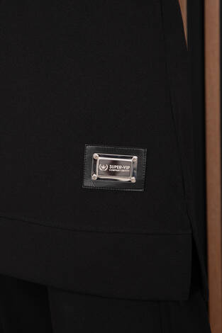 Arma Detaylı Spor İkili Tesettür Takım Siyah - Thumbnail