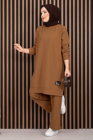 Arma Detaylı Spor İkili Tesettür Takım Taba - Thumbnail