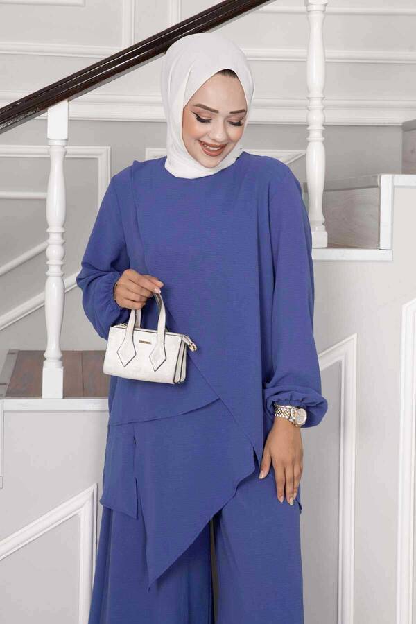 MD - Asimetrik Kesim Aerobin Tesettür İkili Takım İndigo (1) MD - Asimetrik Kesim Aerobin Tesettür İkili Takım İndigo (1)