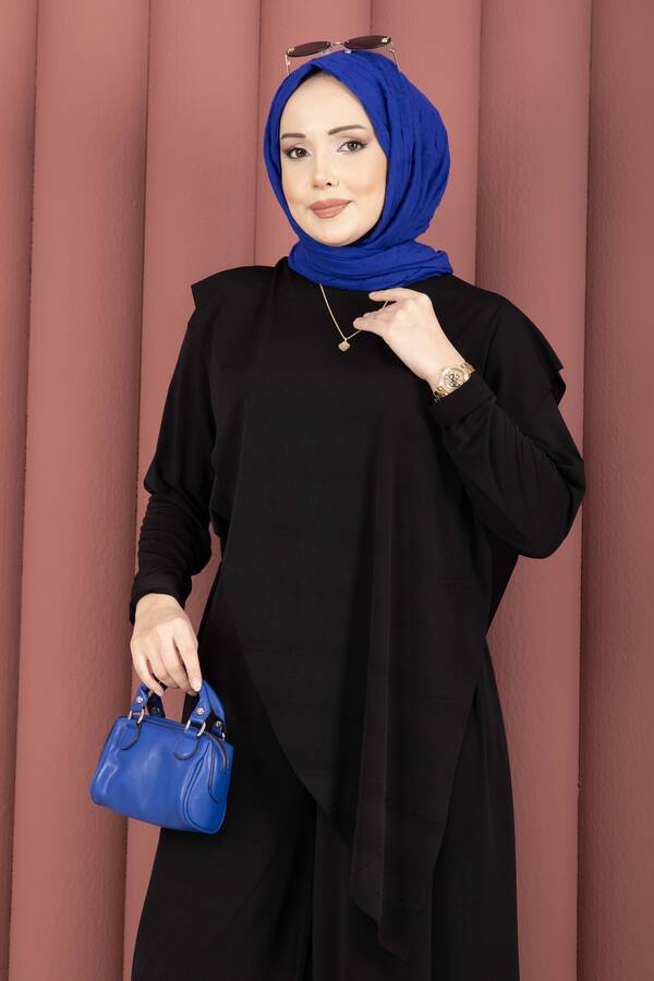 Özk - Asimetrik Kesim Sandy İkili Takım Siyah (1)