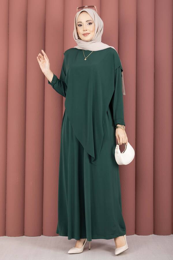 Özk - Asimetrik Kesim Sandy İkili Takım Zümrüt