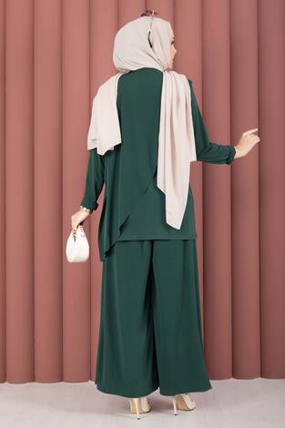 Asimetrik Kesim Sandy İkili Takım Zümrüt - Thumbnail