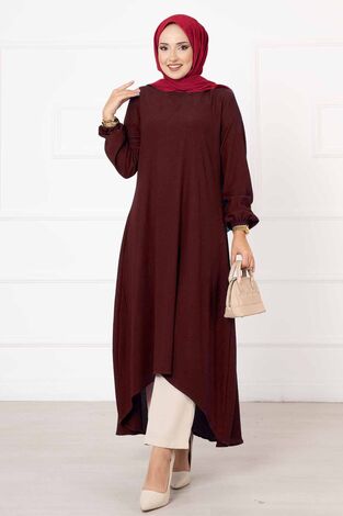 Asimetrik Tunik Bordo - Thumbnail