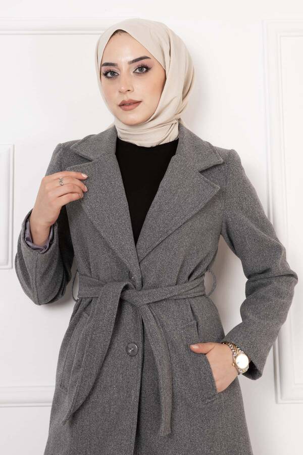 Azm - Astarlı Kaşe Kaban Gri (1)
