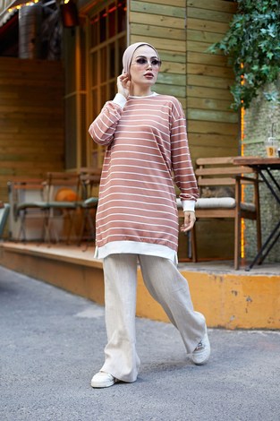 AVEN Basic Sweat 3678-4 Somon - Thumbnail