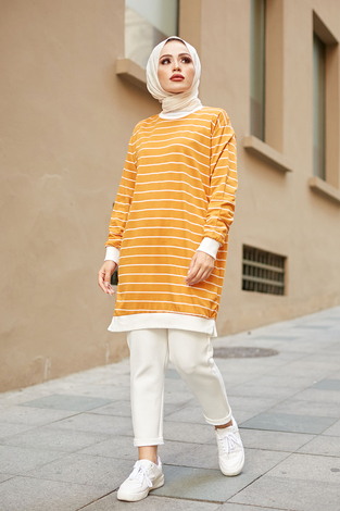 AVEN Basic Sweat 3678-8 Hardal - Thumbnail