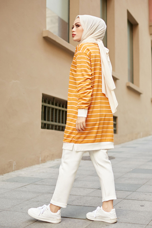 AVEN Basic Sweat 3678-8 Hardal - Thumbnail