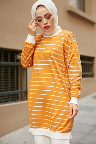 AVEN Basic Sweat 3678-8 Hardal - Thumbnail