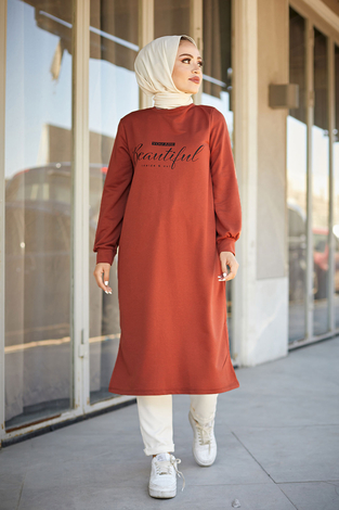 AVEN Beautiful Tunik 2933-7 Kiremit - Thumbnail