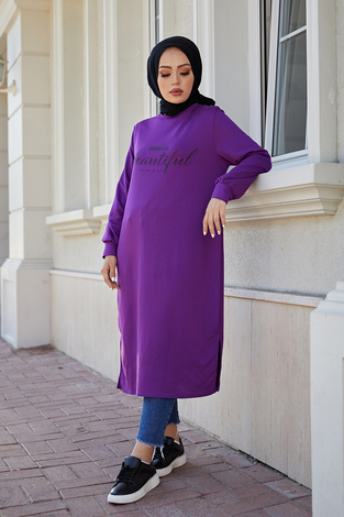AVEN Beautiful Tunik 2933-9 Mor - Thumbnail