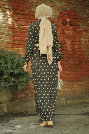 AVEN Dotted Jacquard Dress 17691-4 Anthracite - Thumbnail