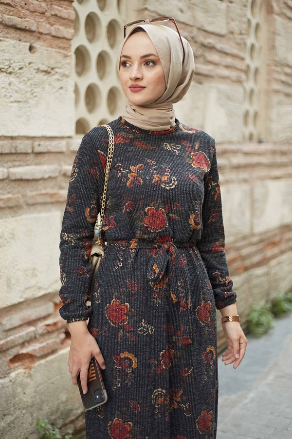  - AVEN Fitilli Elbise 4566-1 Siyah (1)