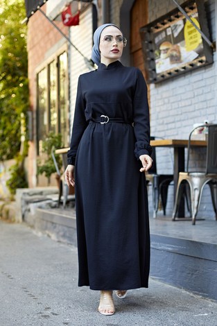 AYŞE Diana Elbise 2466-1 Siyah - Thumbnail