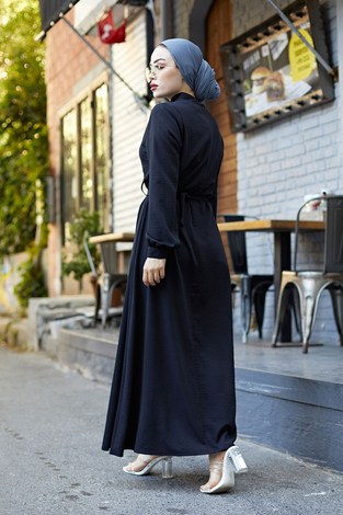 AYŞE Diana Elbise 2466-1 Siyah - Thumbnail