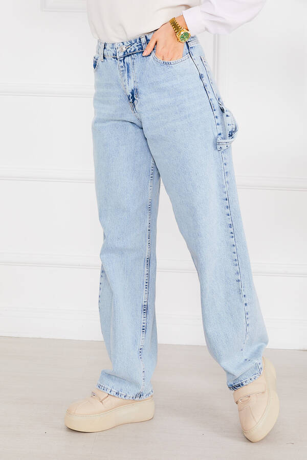 Mg - Baggy Kot Pantolon Buz Mavisi (1) Mg - Baggy Kot Pantolon Buz Mavisi (1)