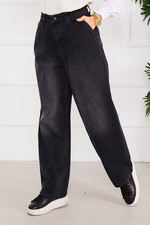 Mg - Baggy Tesettür Kot Pantolon Siyah (1) Mg - Baggy Tesettür Kot Pantolon Siyah (1)