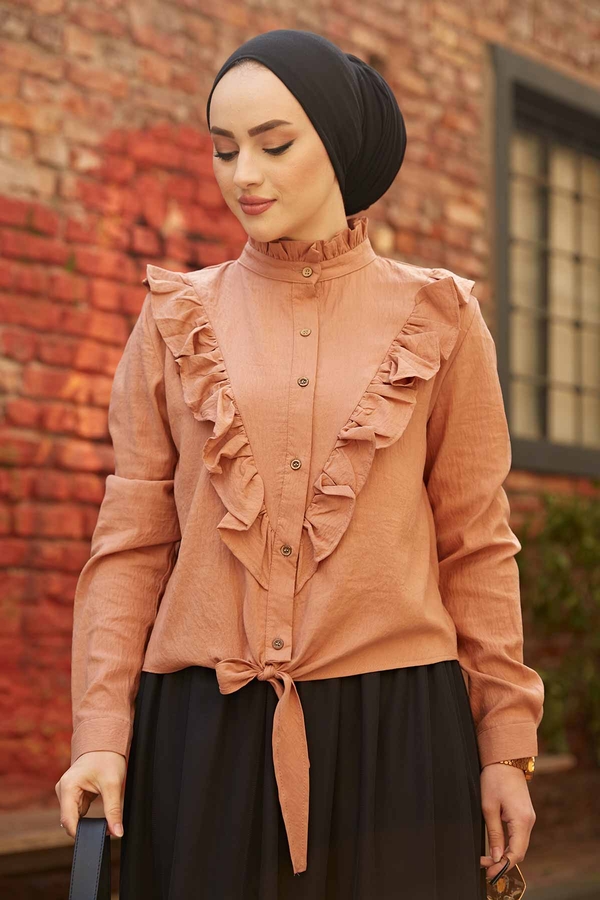 Gk - Bağlamalı Gömlek 540GK-12016 Somon (1)