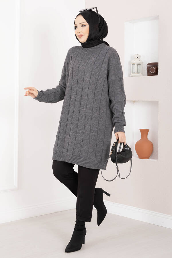RAF - Baklava Örgü Triko Tunik Antrasit