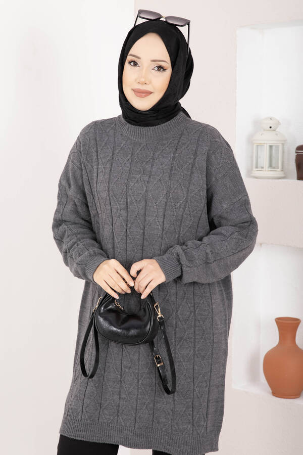 RAF - Baklava Örgü Triko Tunik Antrasit (1)