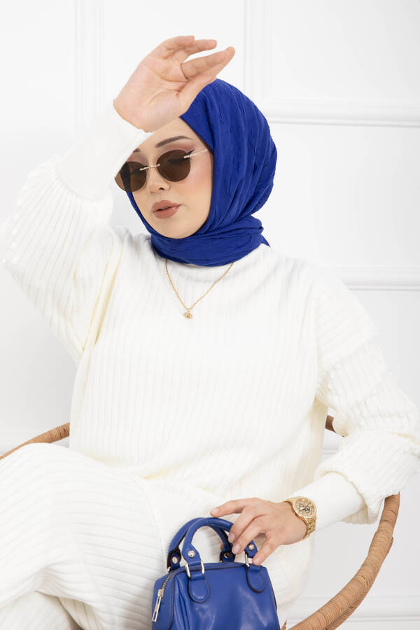 RAF - Balıkçı Yaka Fitilli Triko İkili Takım Ekru (1)