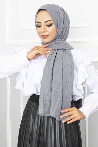 Bambu Tesettür Şal Açık Gri - Thumbnail