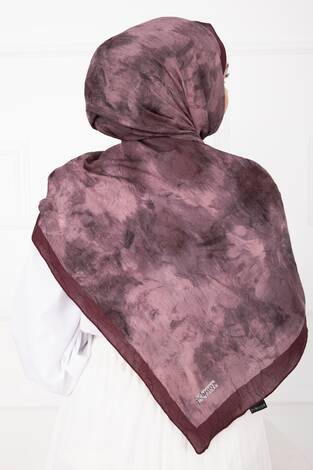 Batik Desen Bambu Şal Serisi Bordo - Thumbnail