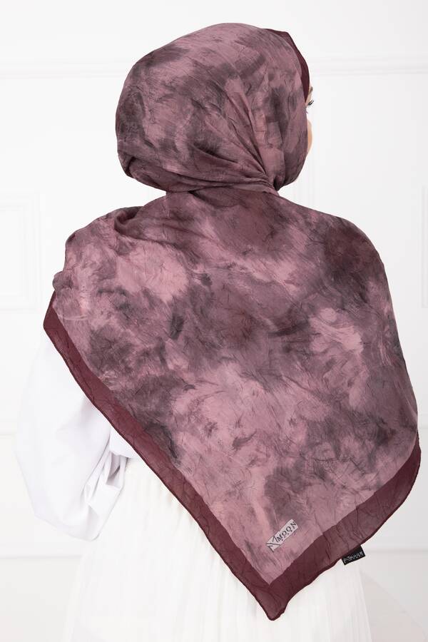 Batik Desen Bambu Şal Serisi Bordo - 3