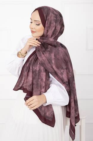 Batik Desen Bambu Şal Serisi Bordo