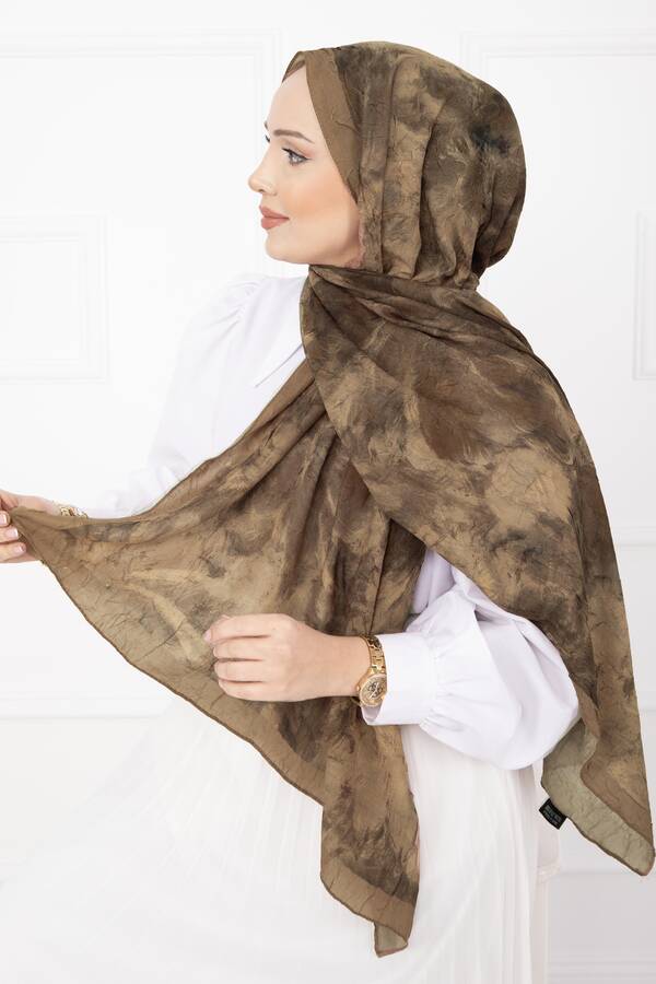 Msc - Batik Desen Bambu Şal Serisi Camel