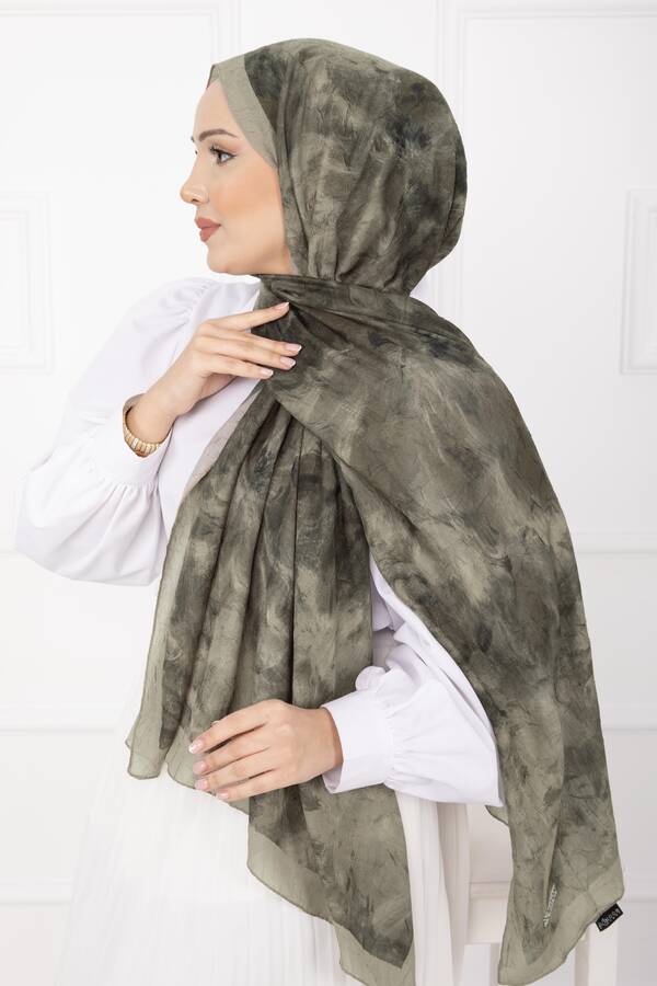 Msc - Batik Desen Bambu Şal Serisi Haki