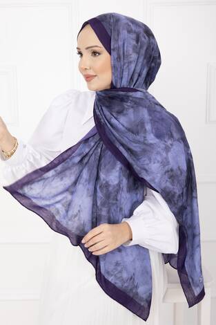 Batik Desen Bambu Şal Serisi Mürdüm - Thumbnail