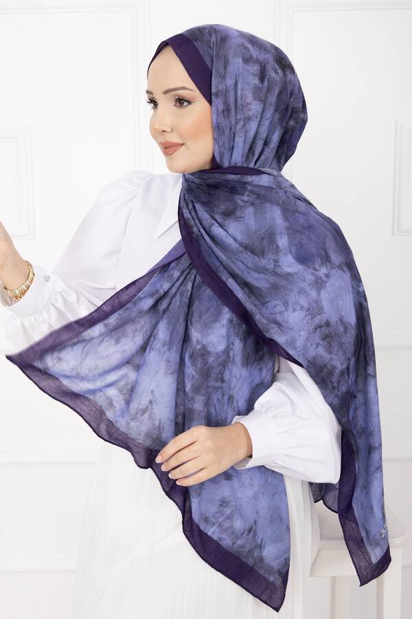 Batik Desen Bambu Şal Serisi Mürdüm - 3