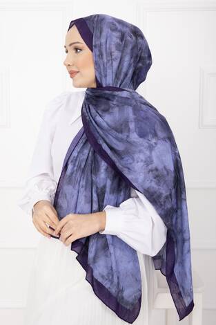 Batik Desen Bambu Şal Serisi Mürdüm - Thumbnail