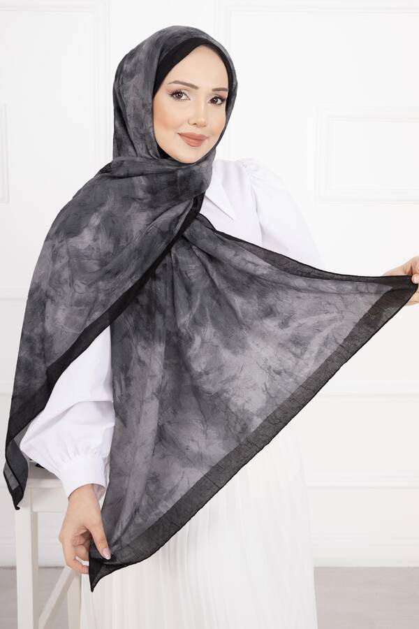 Msc - Batik Desen Bambu Şal Serisi Siyah (1)