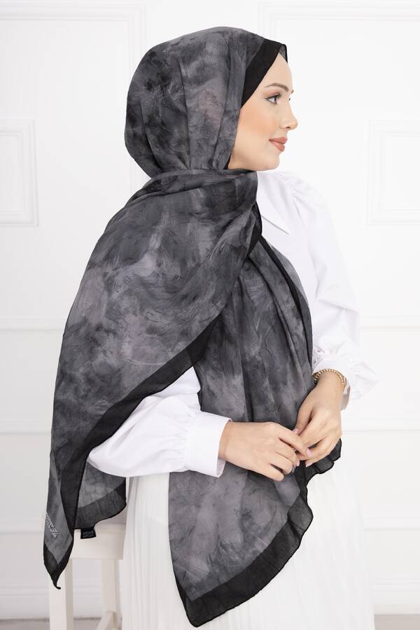 Msc - Batik Desen Bambu Şal Serisi Siyah