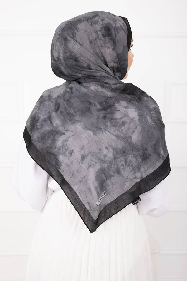 Batik Desen Bambu Şal Serisi Siyah - 4