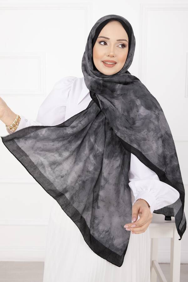 Batik Desen Bambu Şal Serisi Siyah